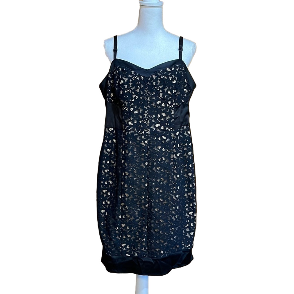 Torrid Black Lace Dress with Nude Lining - NWT